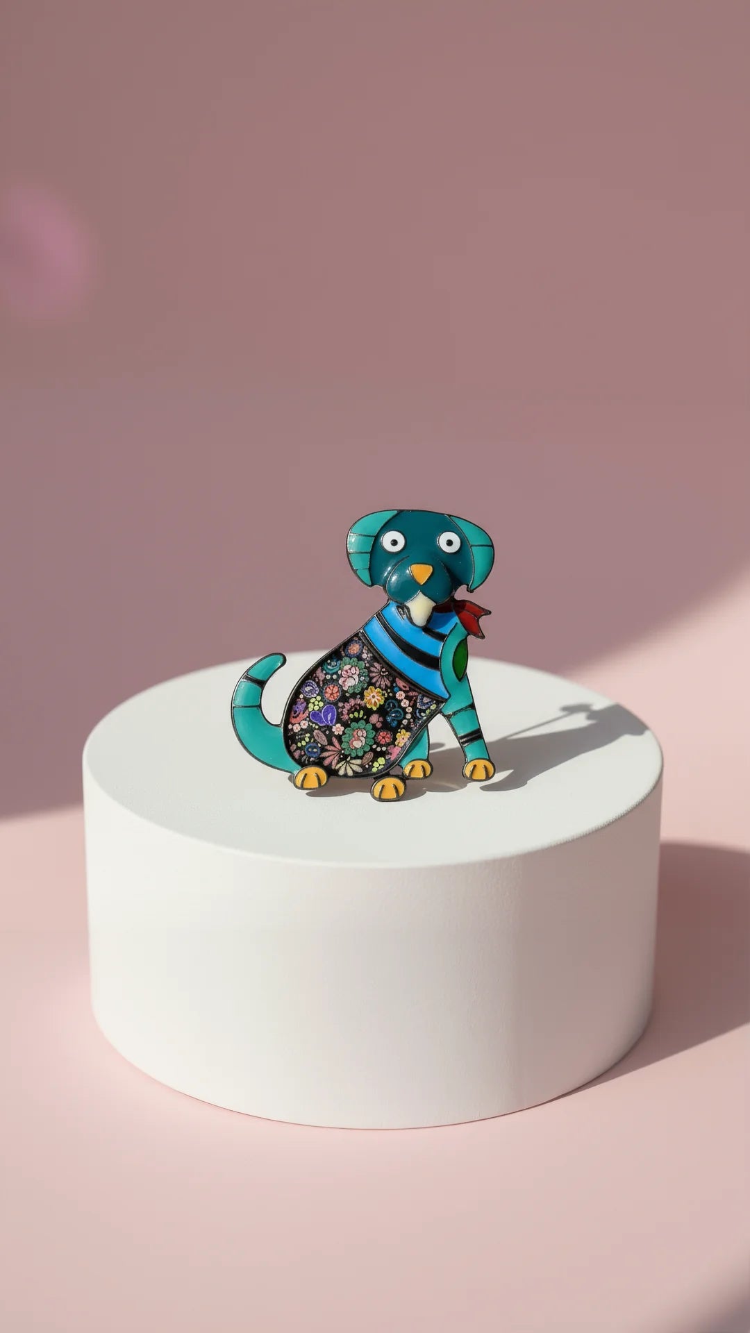 Acrylic Dog With Outfit Magnetic Brooch