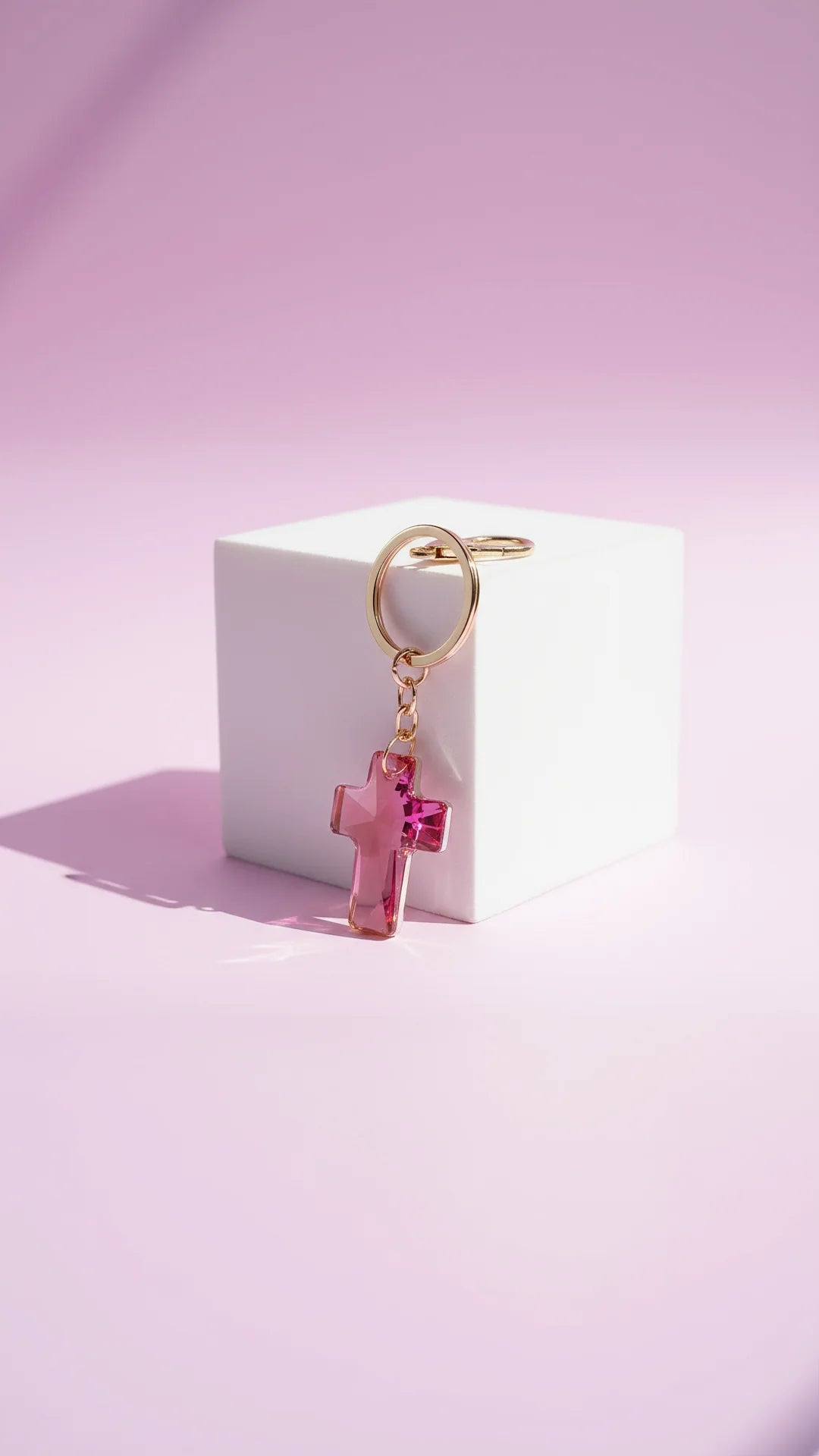 Iridescent Crystal Cross Key Ring & Bag Charm