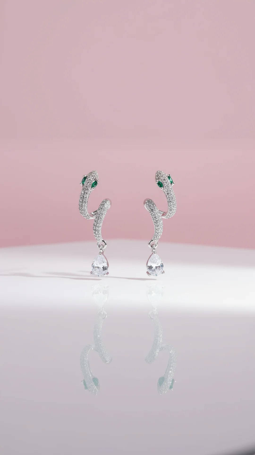 Serpent Dangle & Drop Teardrop Snake Earrings