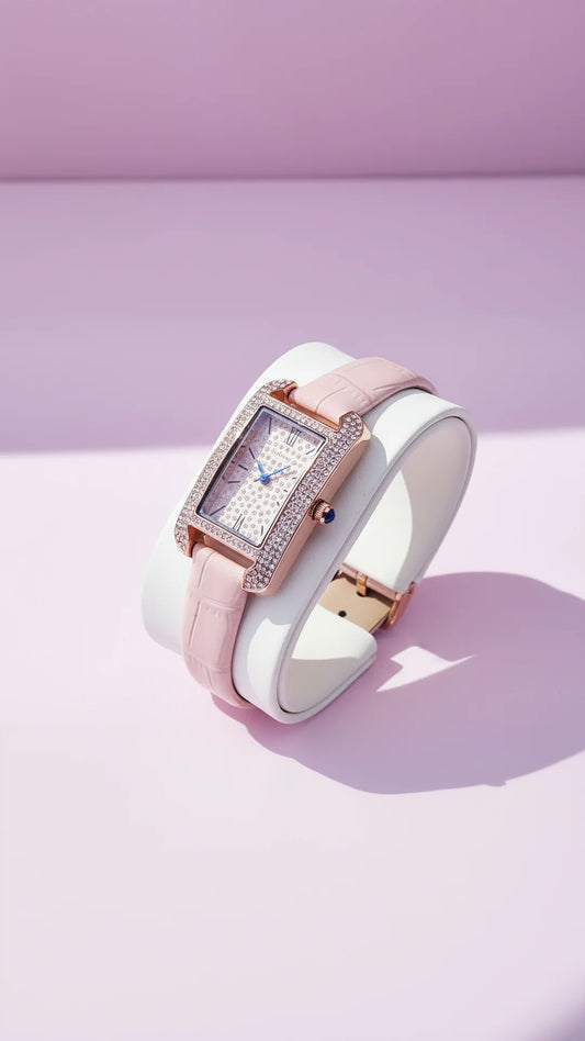 Crystal Bezel Oblong Face Watch