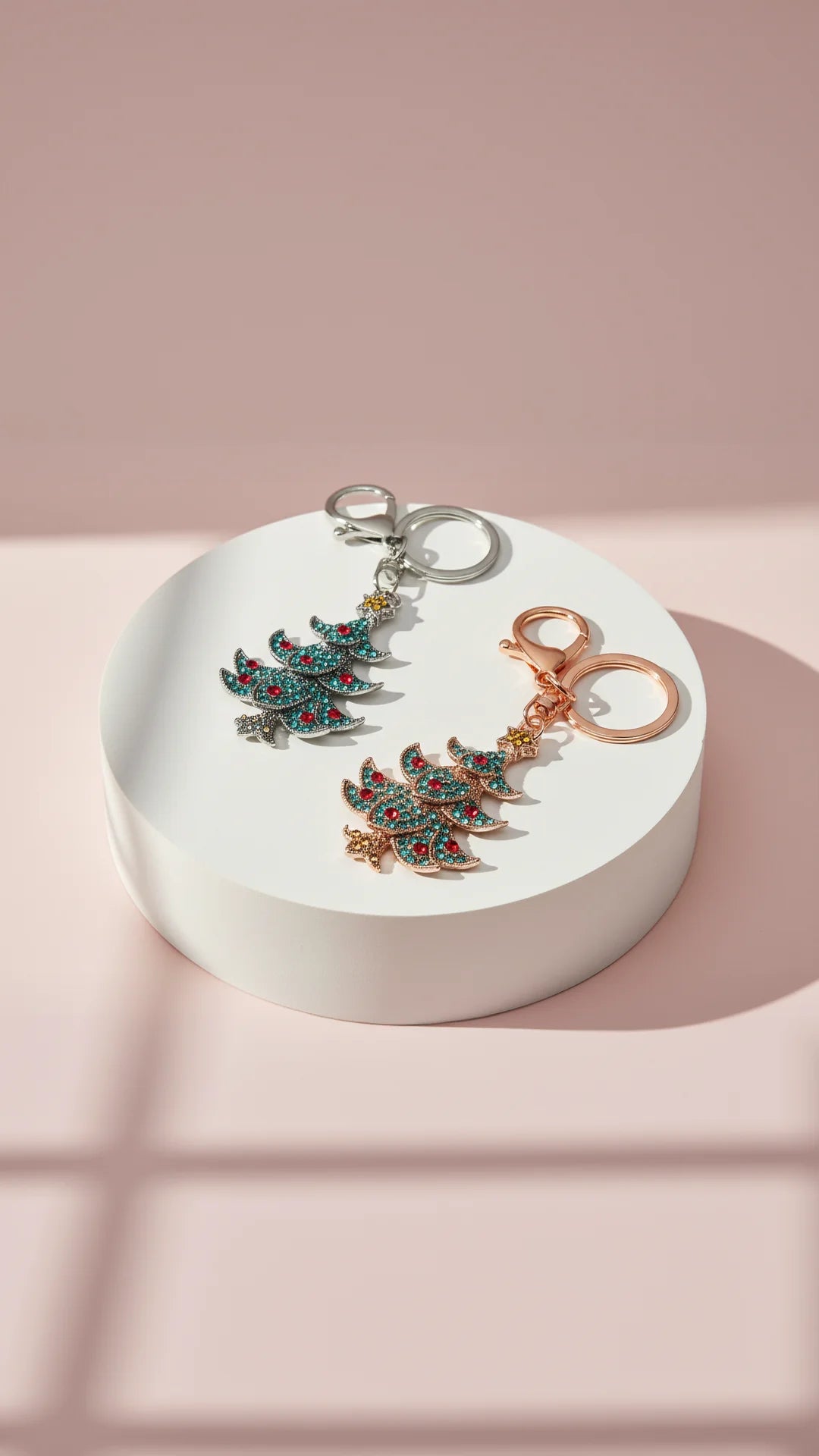 Christmas Tree Crystal Keyring & Bag Charm