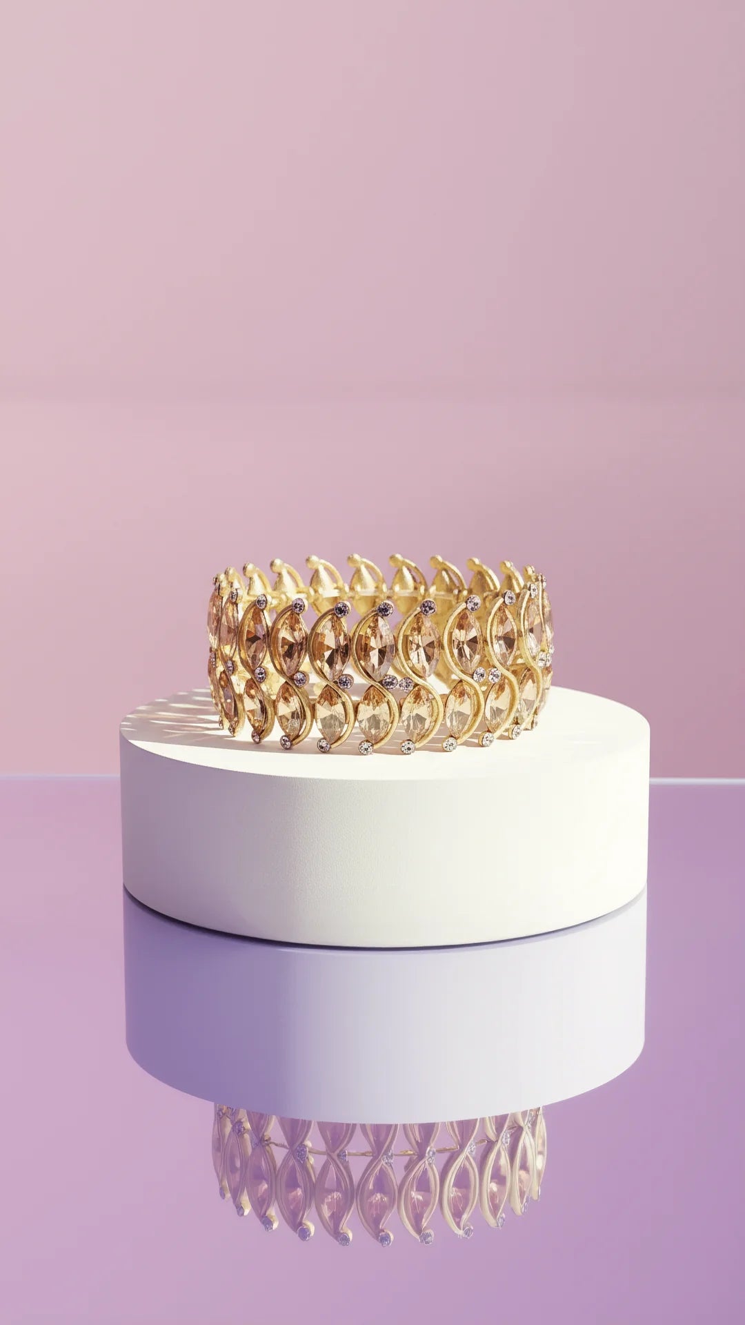 Oval Cut Stretchy Crystal Bracelet