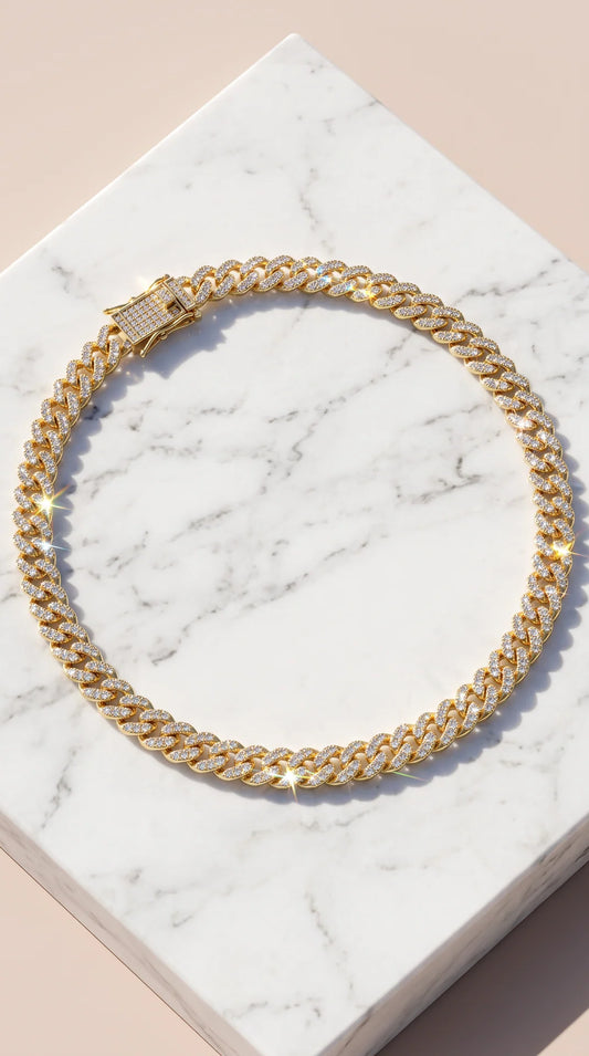 Unisex Pavé Link Statement Chain Necklace
