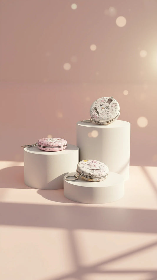 Cats & Kittens Sparkly Compact Mirrors Pack of 12