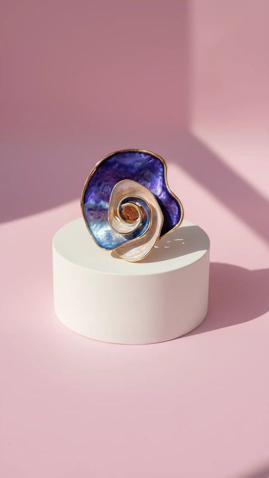 Abstract Magnetic Rose Brooch