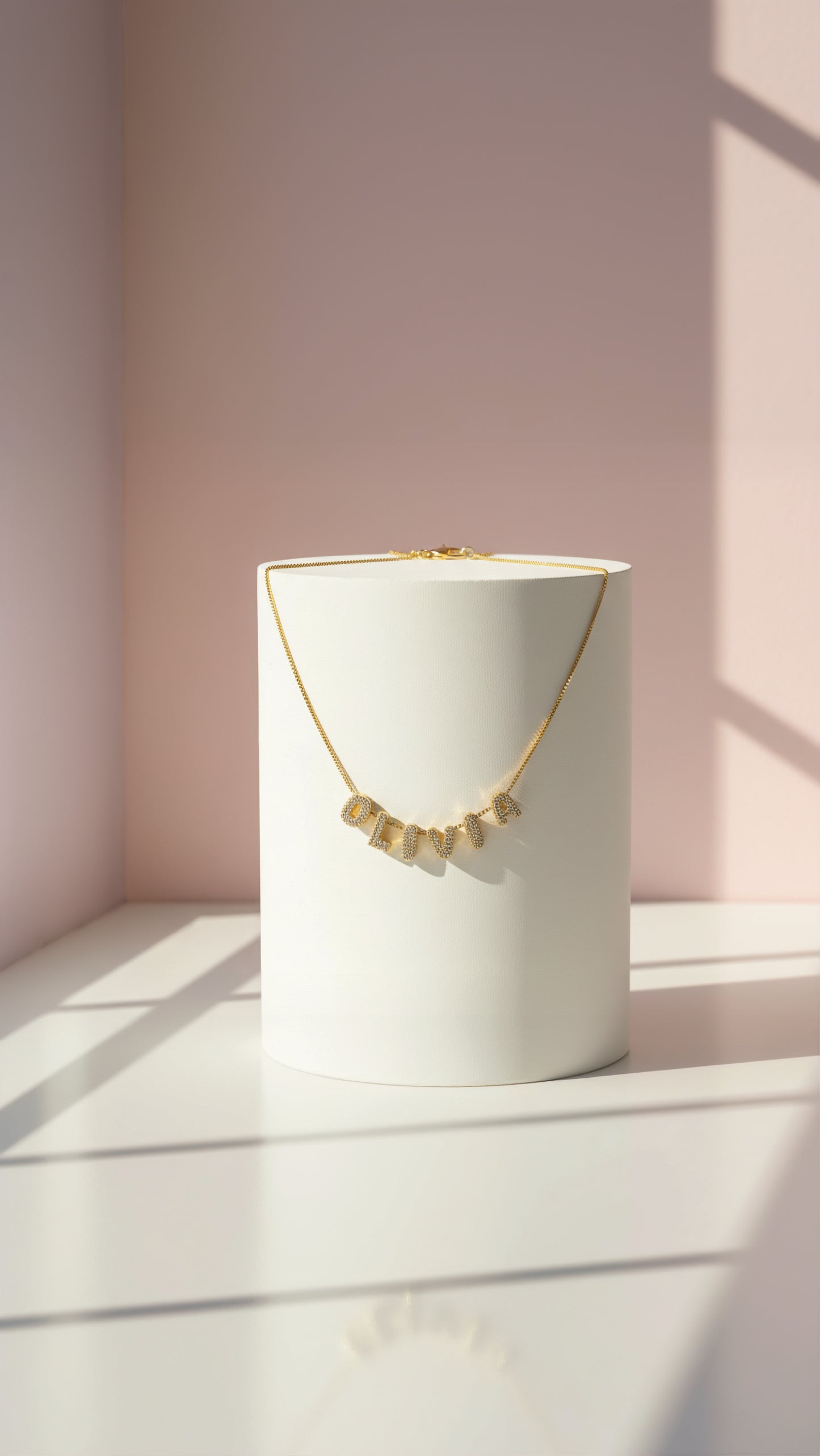 Personalised Crystal Initial Name Letter Pendant Necklace