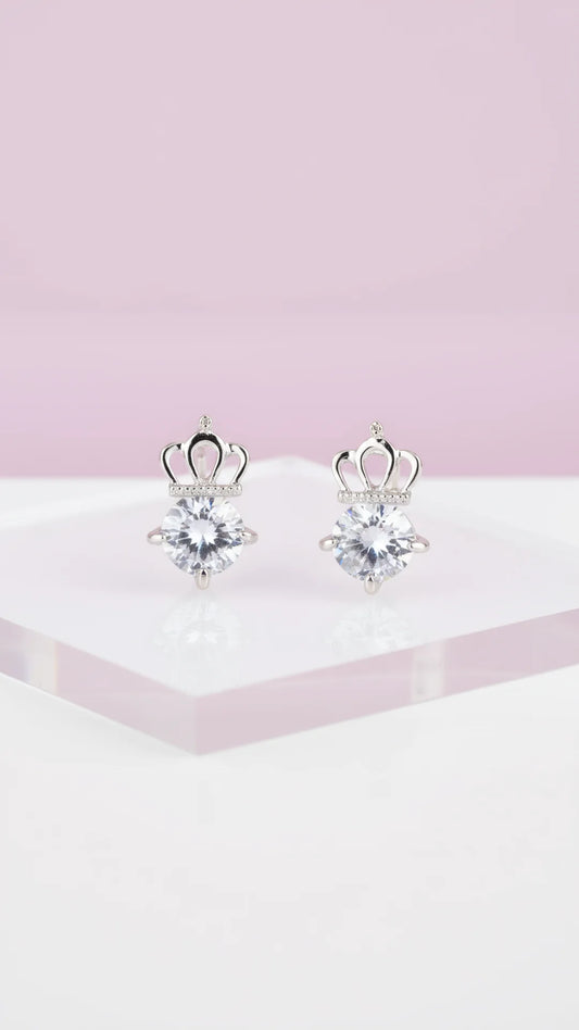 Crown Crystal Stud Earrings