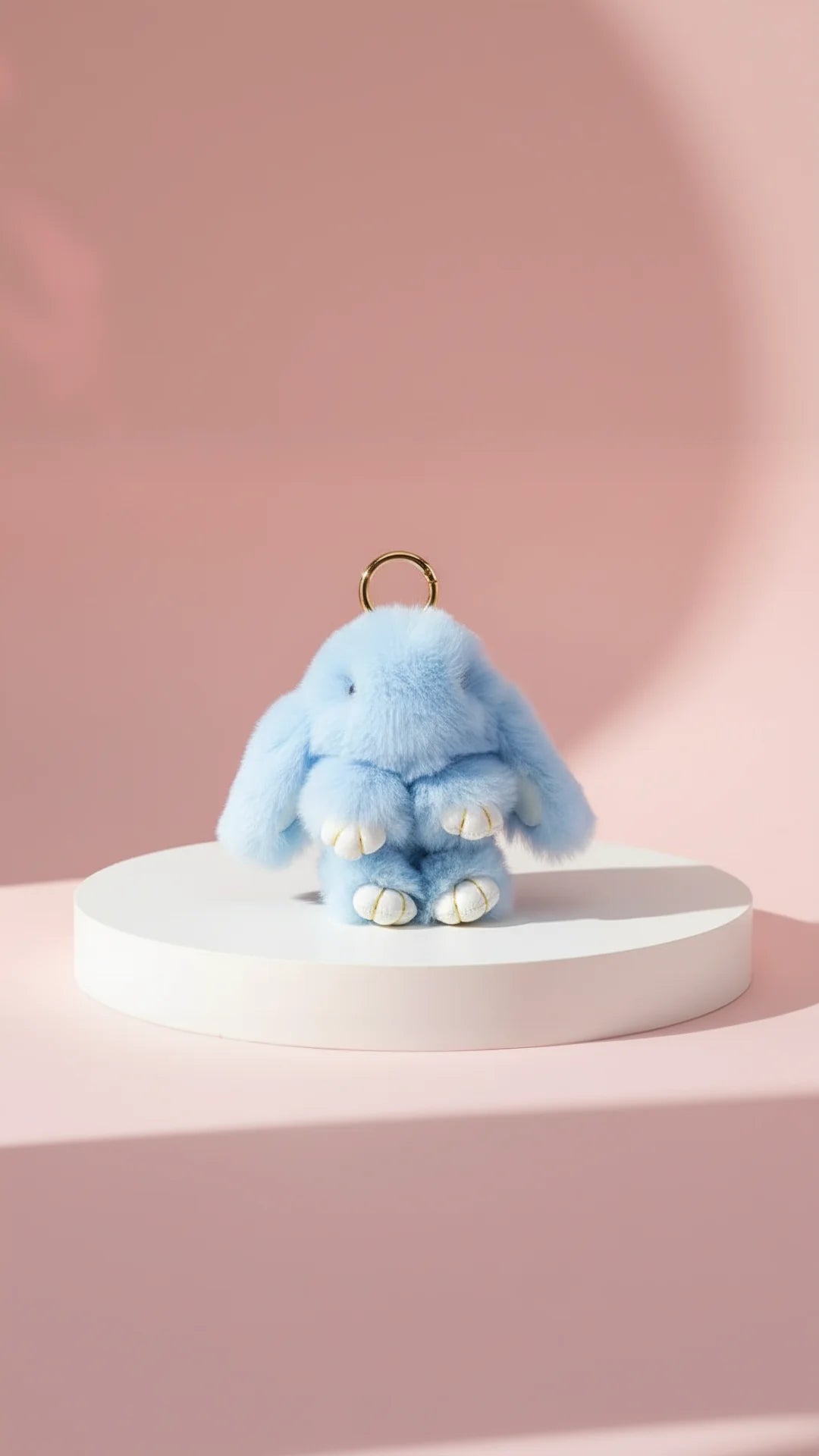 Fluffy Bunny Rabbit Key Ring & Bag Charm
