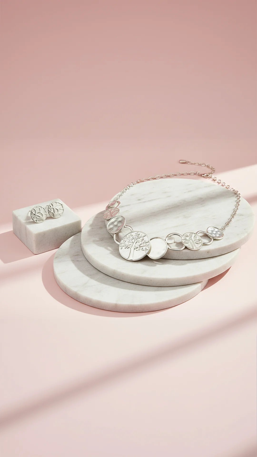 Abstract Tree Of Life Necklace & Earrings Set