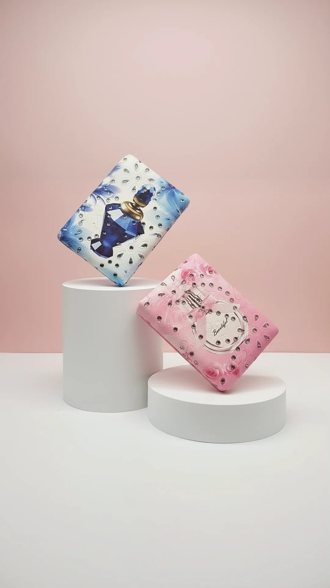 Perfume Bottle Sparkly Compact Mirrors Pack of 12