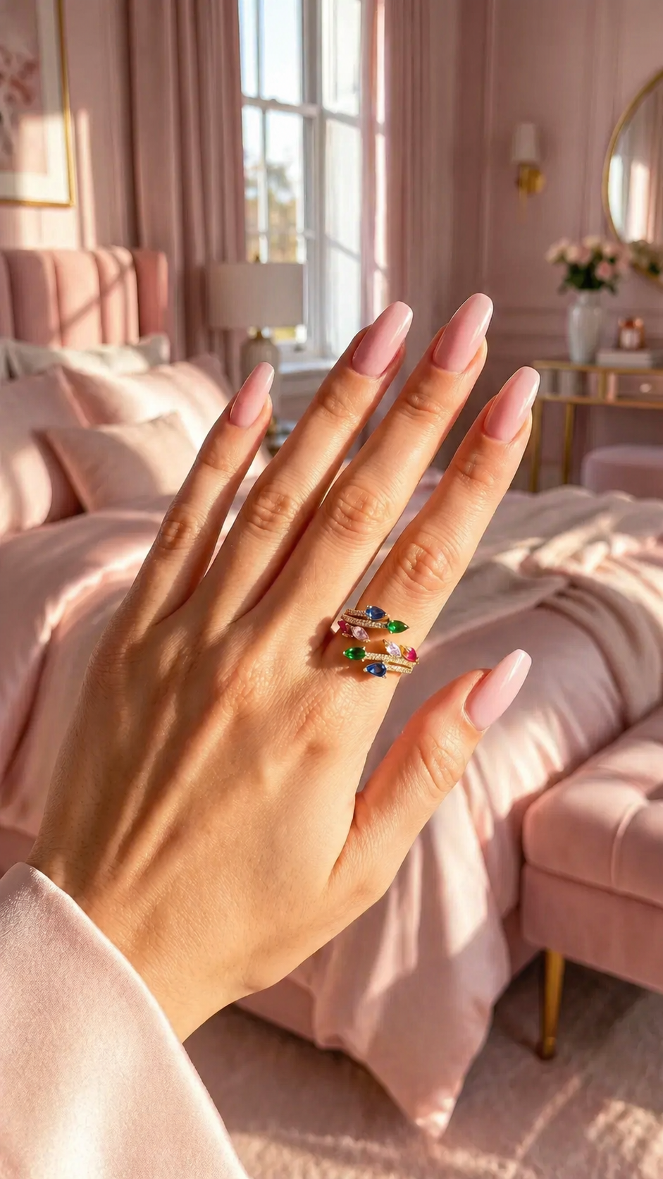 Box Of 12 Multicolor Crystal Free Size Gold Plated Adjustable Statement Rings