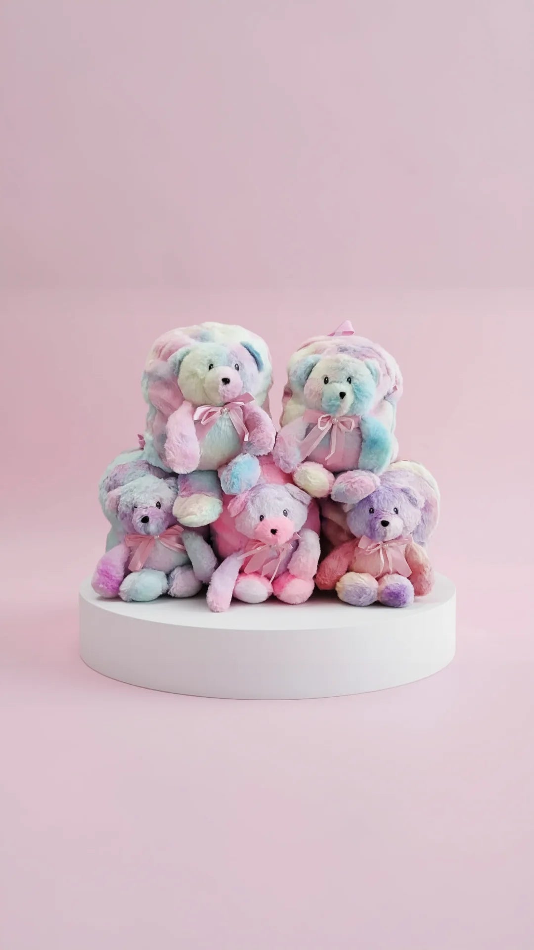 Plush Pastel Fluffy Teddy Bear Backpack