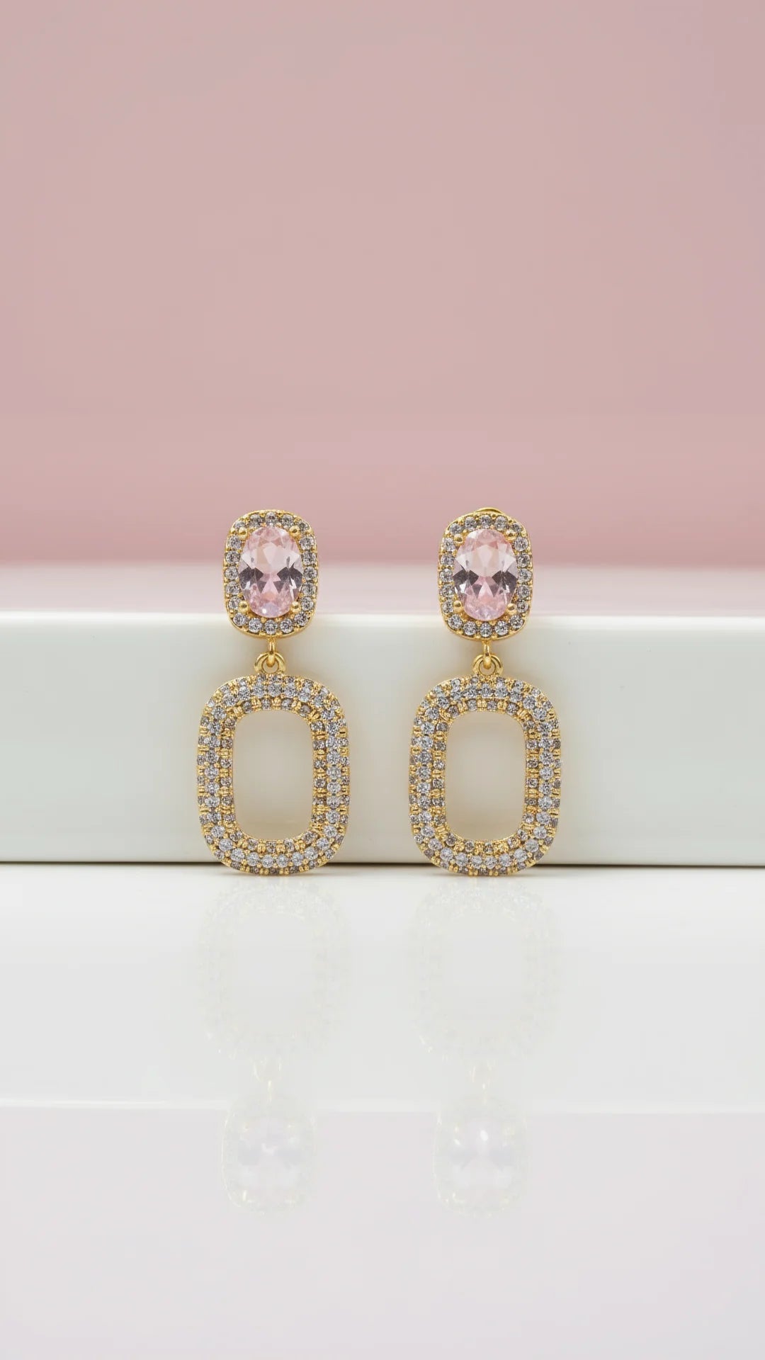 Square Drop & Dangle Crystal Earrings