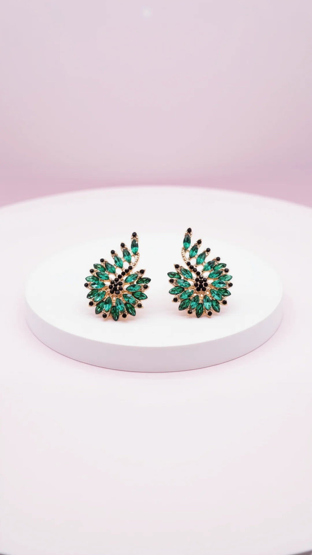 Palm Crystal Stud Earrings