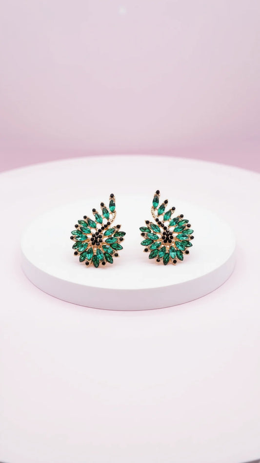 Palm Crystal Stud Earrings