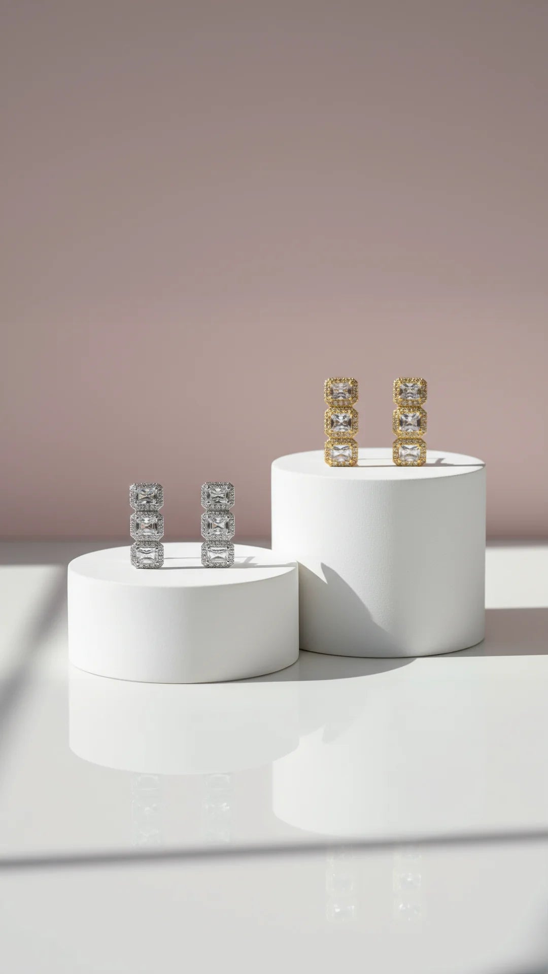 Square Crystal Stud Earrings