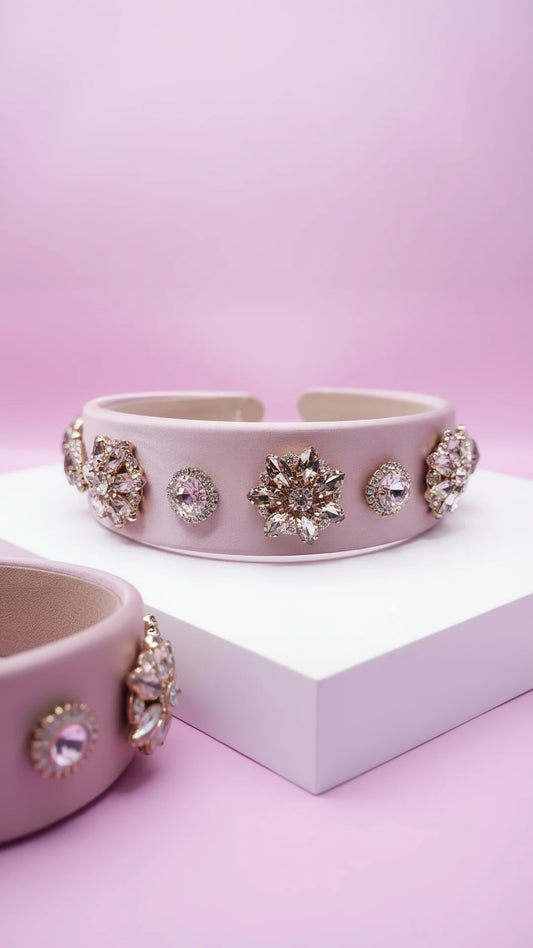 Blush Starburst & Pearl Crystal Hair band