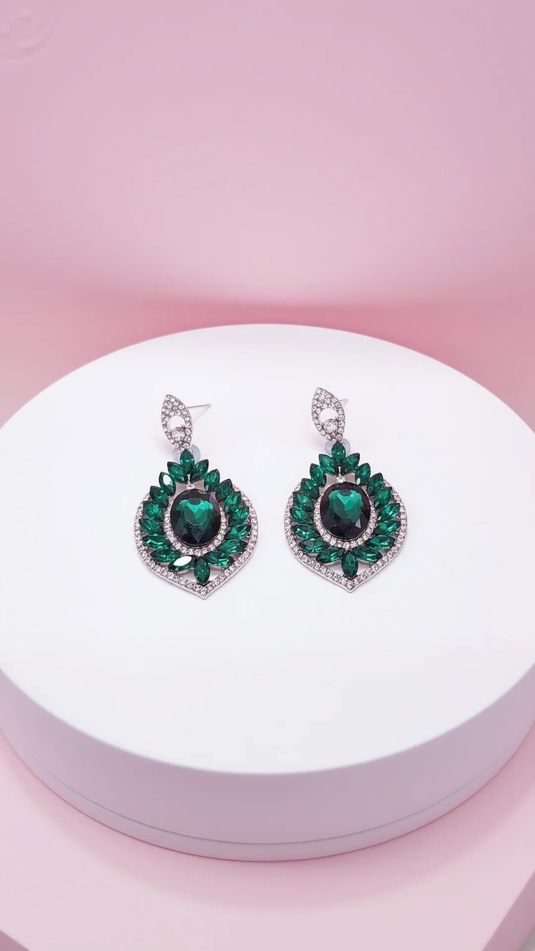 Oval Baroque Crystal Drop & Dangle Earrings