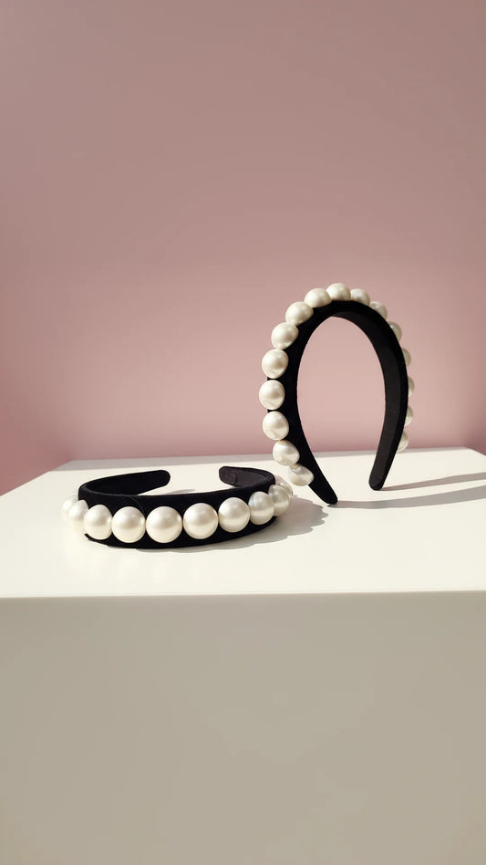 Women’s Velvet Pearl Statement Headband & Hair Band