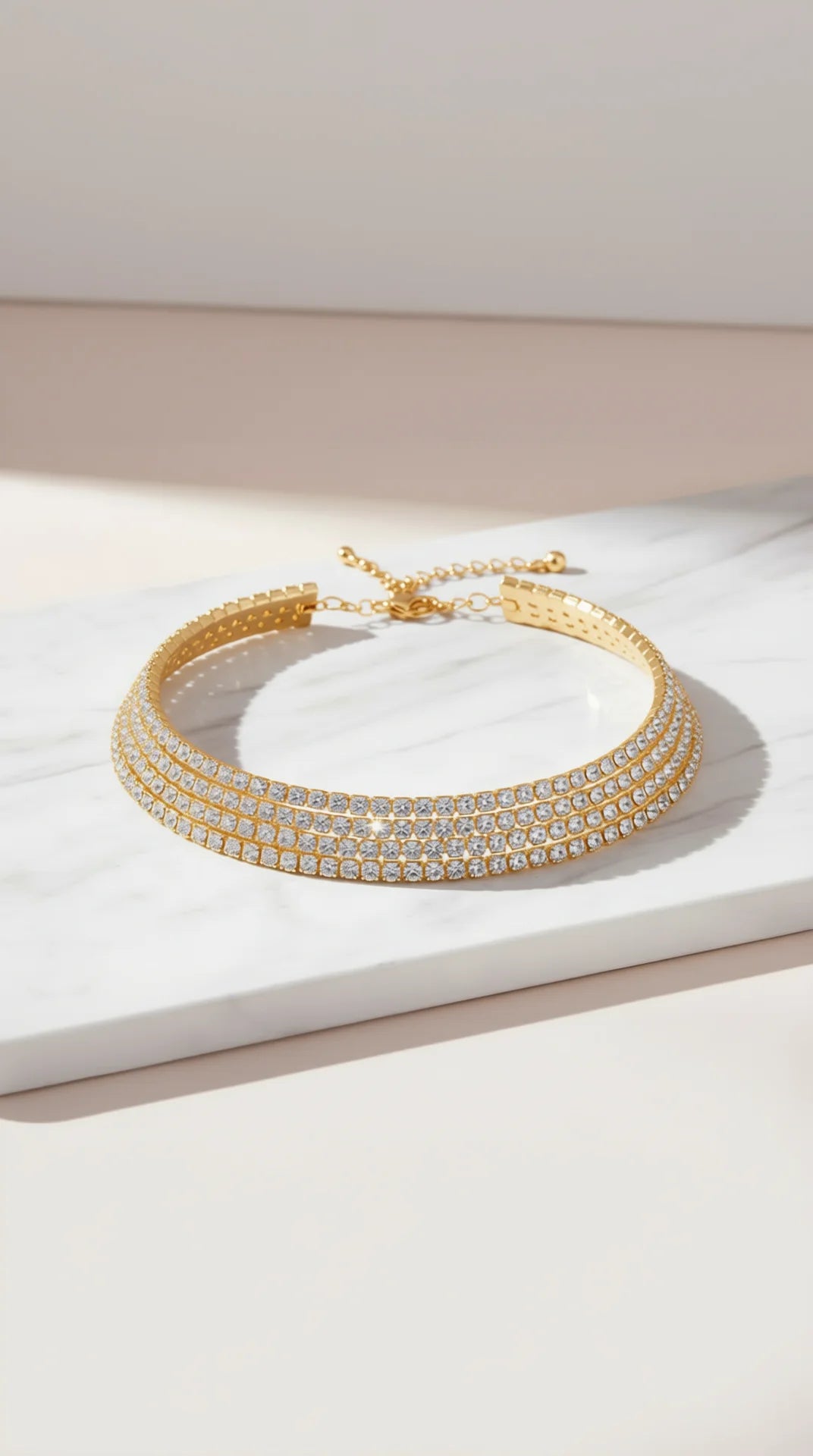 Tennis Crystal Choker Necklace & Earrings Set
