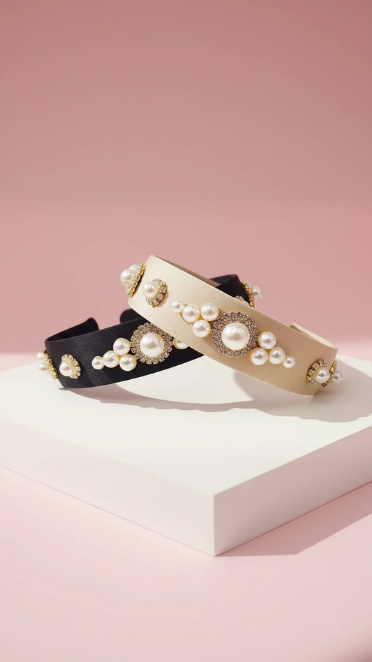 Pearl Crystal Cluster Hair band