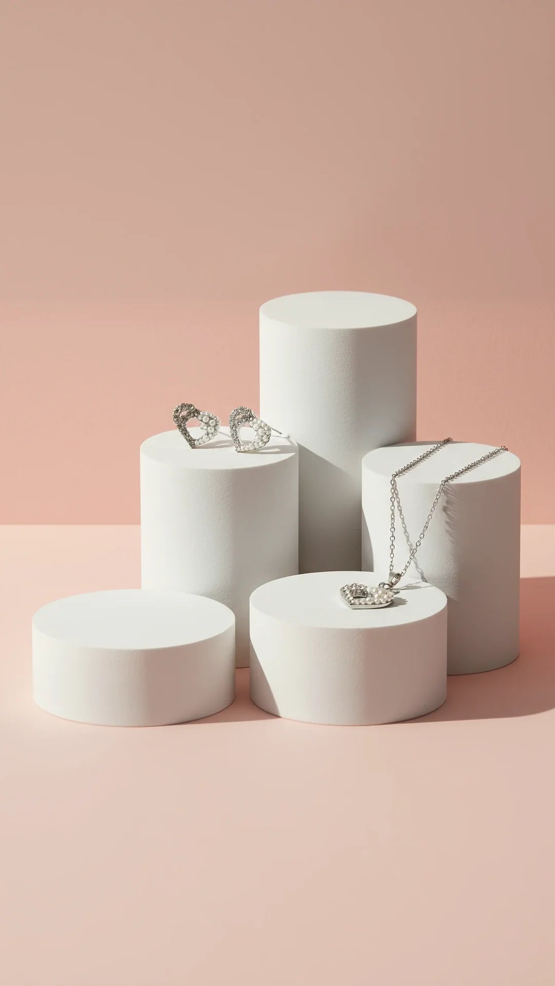 Heart Crystal Necklace, Bracelet, Earrings & Ring Set With Gift Box