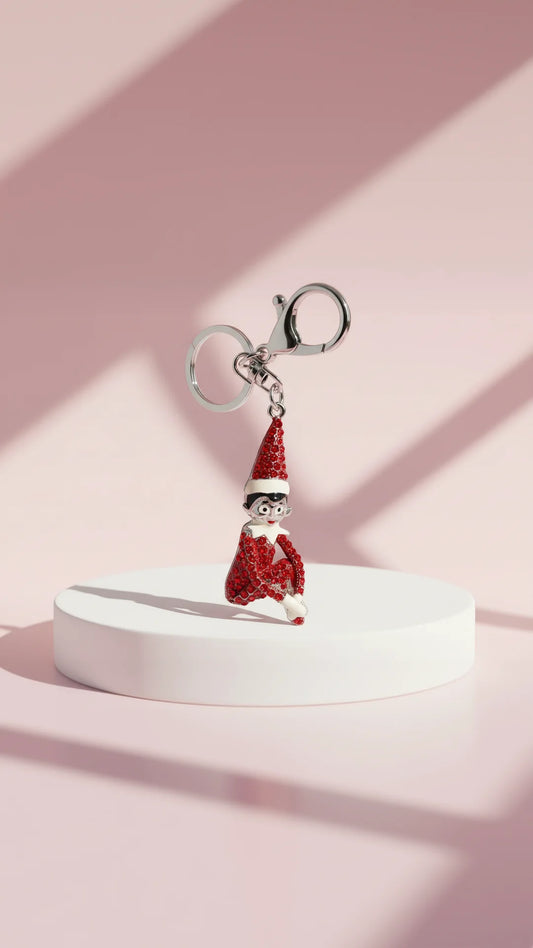 Christmas Elf Festive Crystal Keyring & Bag Charm