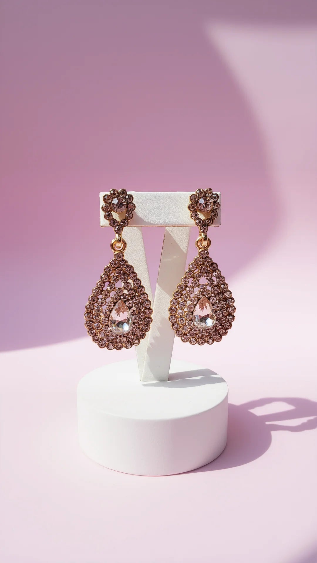 Teardrop Cluster Crystal Drop & Dangle Earrings