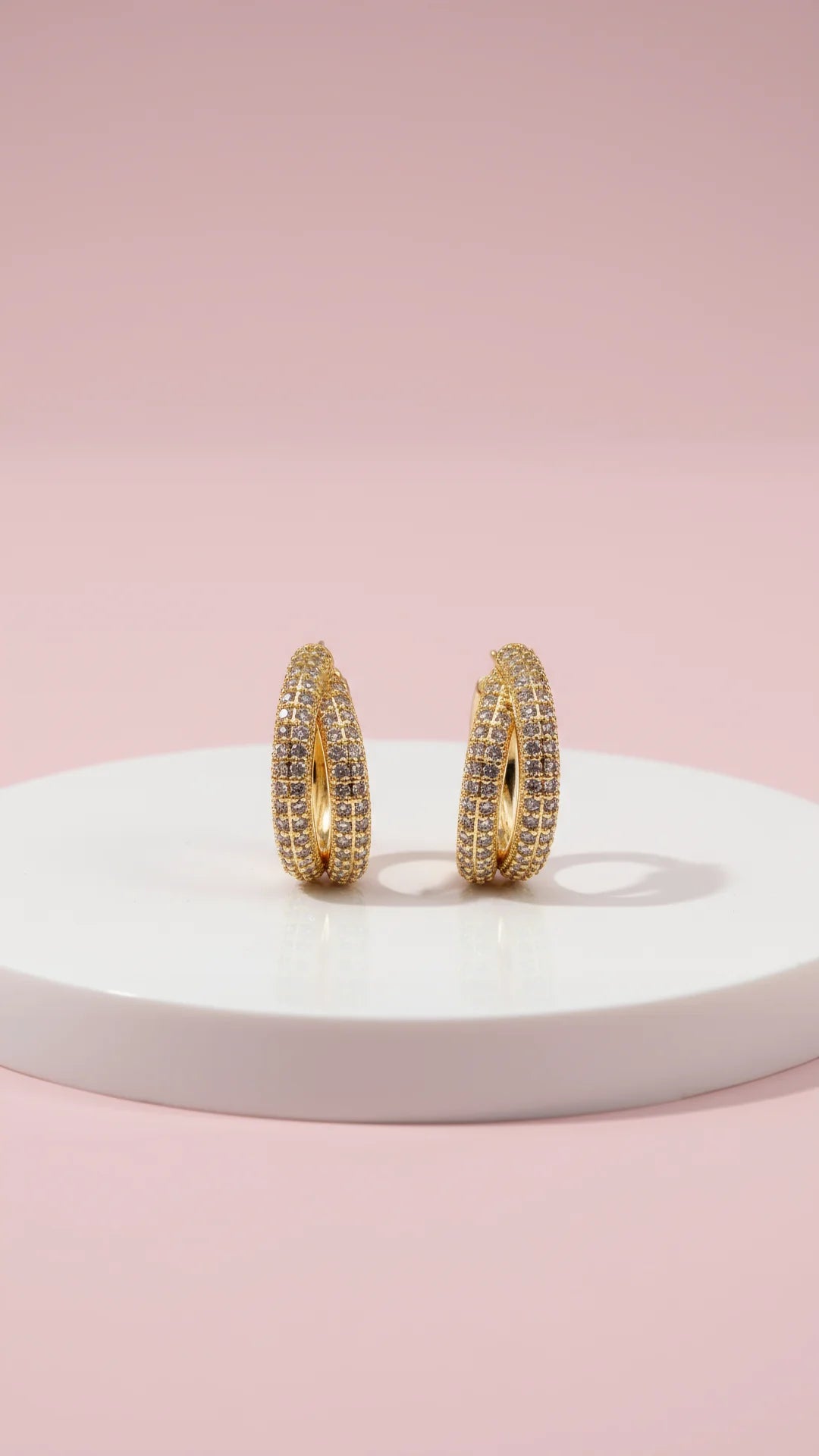 Huggie Micro Pav Crystal Pavé Earrings