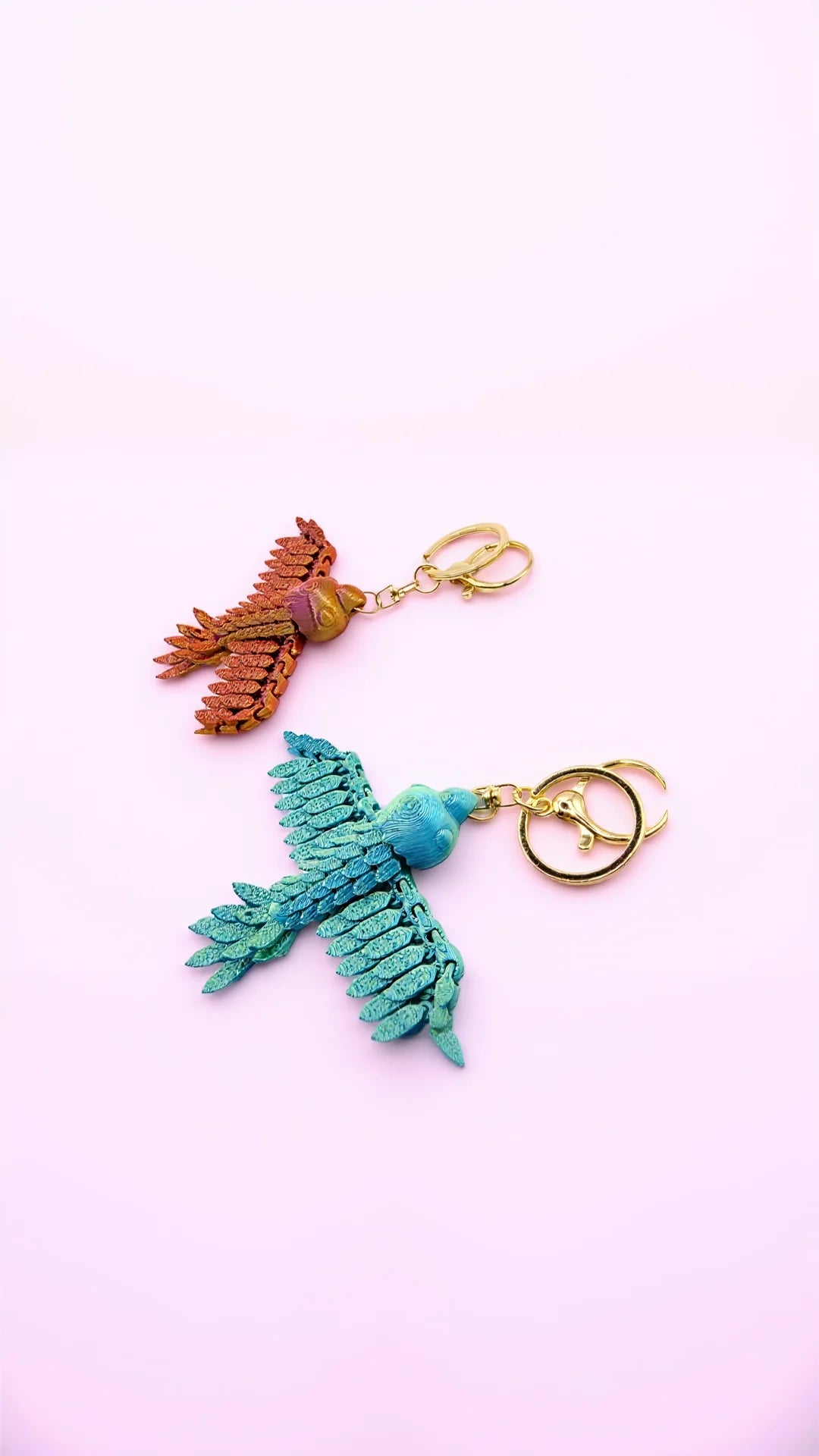 3D Printed Articulated Fantasy Parrot : Bioplastic Fidget Key Ring