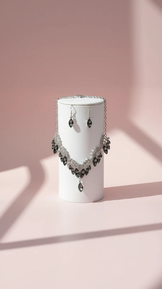 Marquise Crystal Necklace & Earrings Set