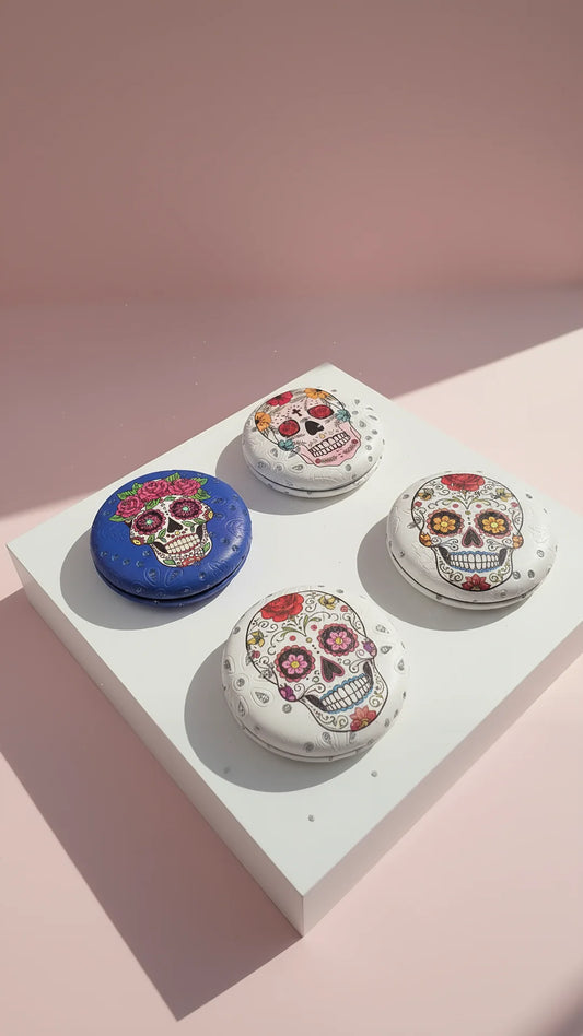 Skulls & Flowers Sparkly Compact Mirrors Pack of 12