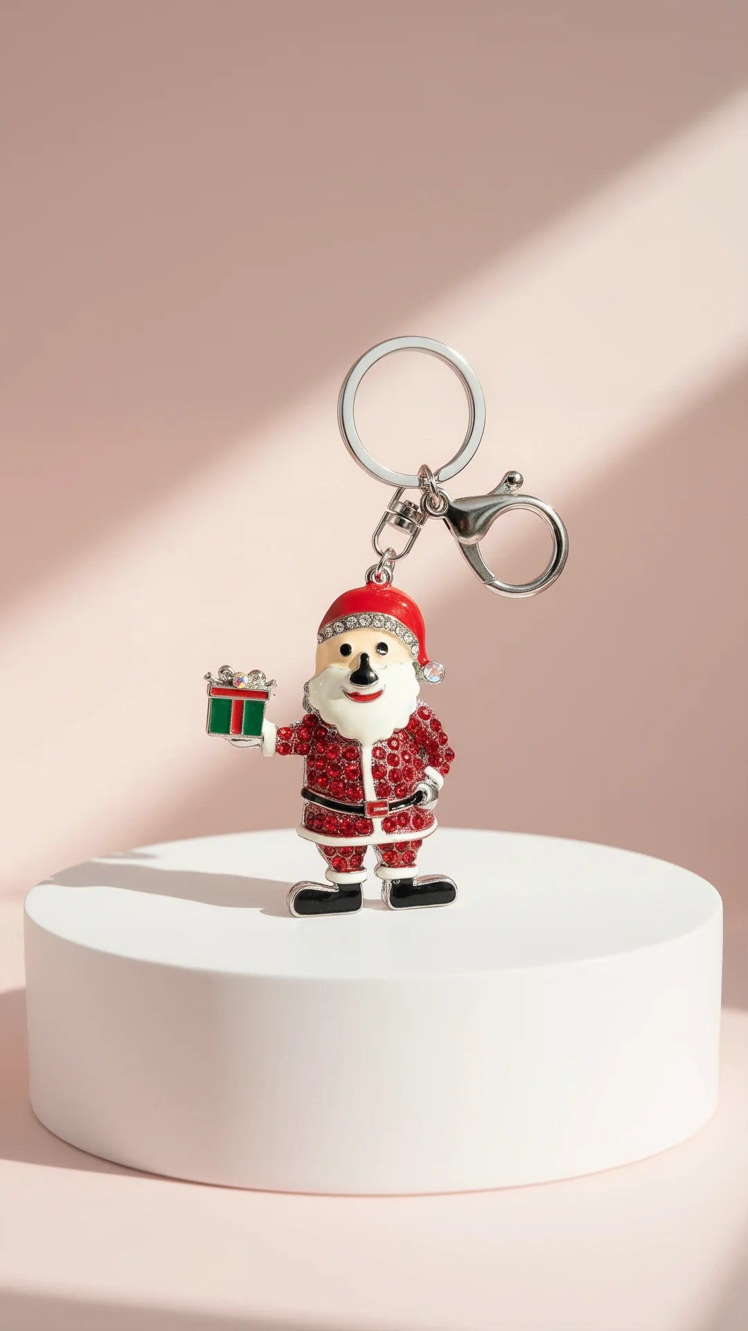 Santa Christmas Crystal Keyring & Bag Charm