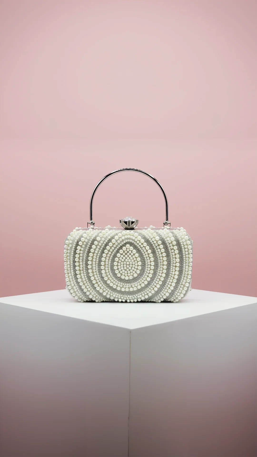 Jewelled Pearl & Crystal Clutch Bag