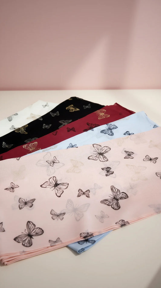 Glitter Butterfly Shimmer Scarf Pack of 12