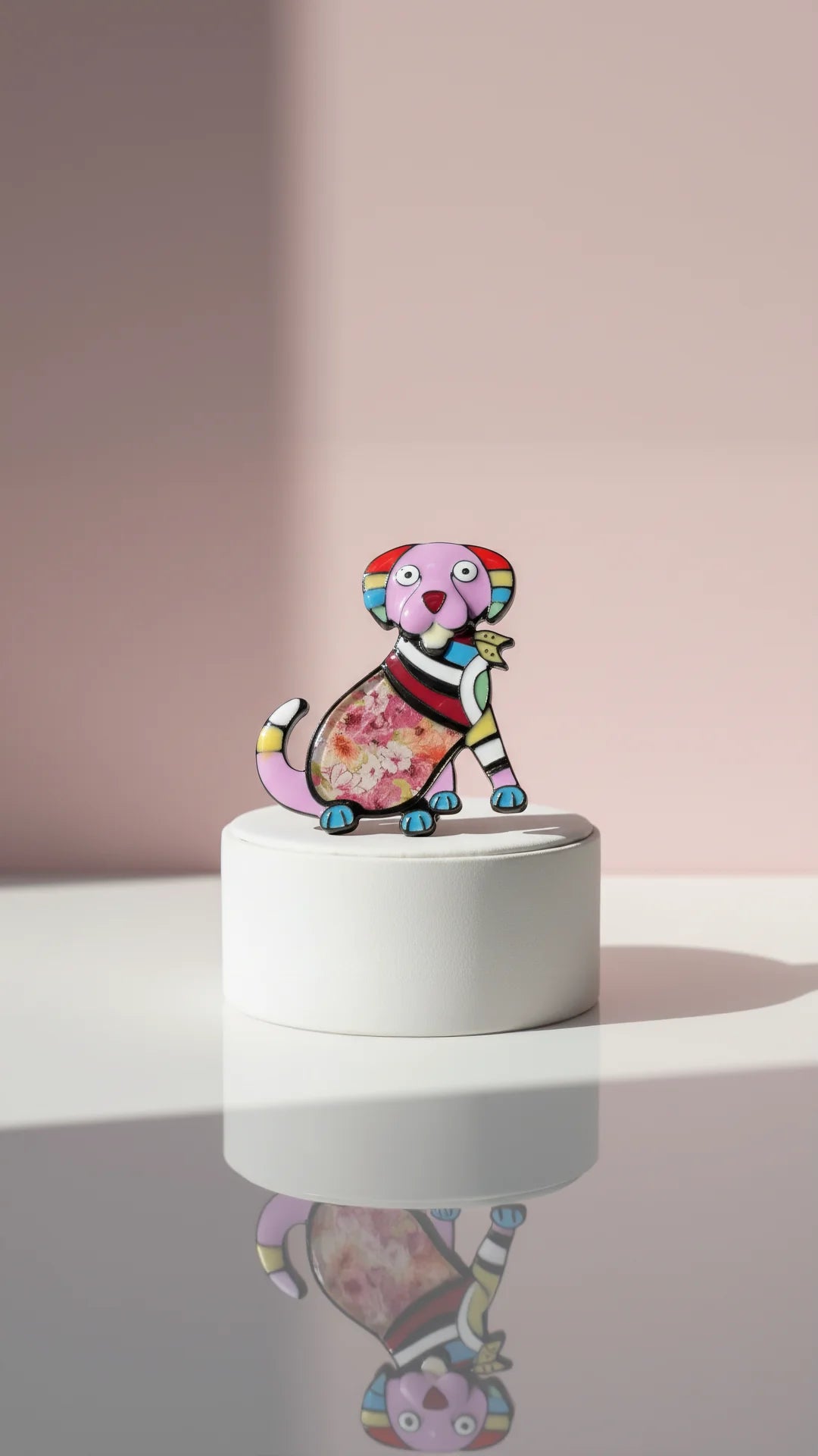 Acrylic Dog With Outfit Magnetic Brooch