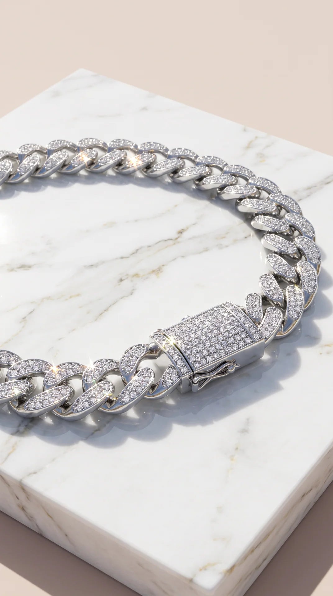 Unisex Iced-Out Cuban Link Chain Necklace