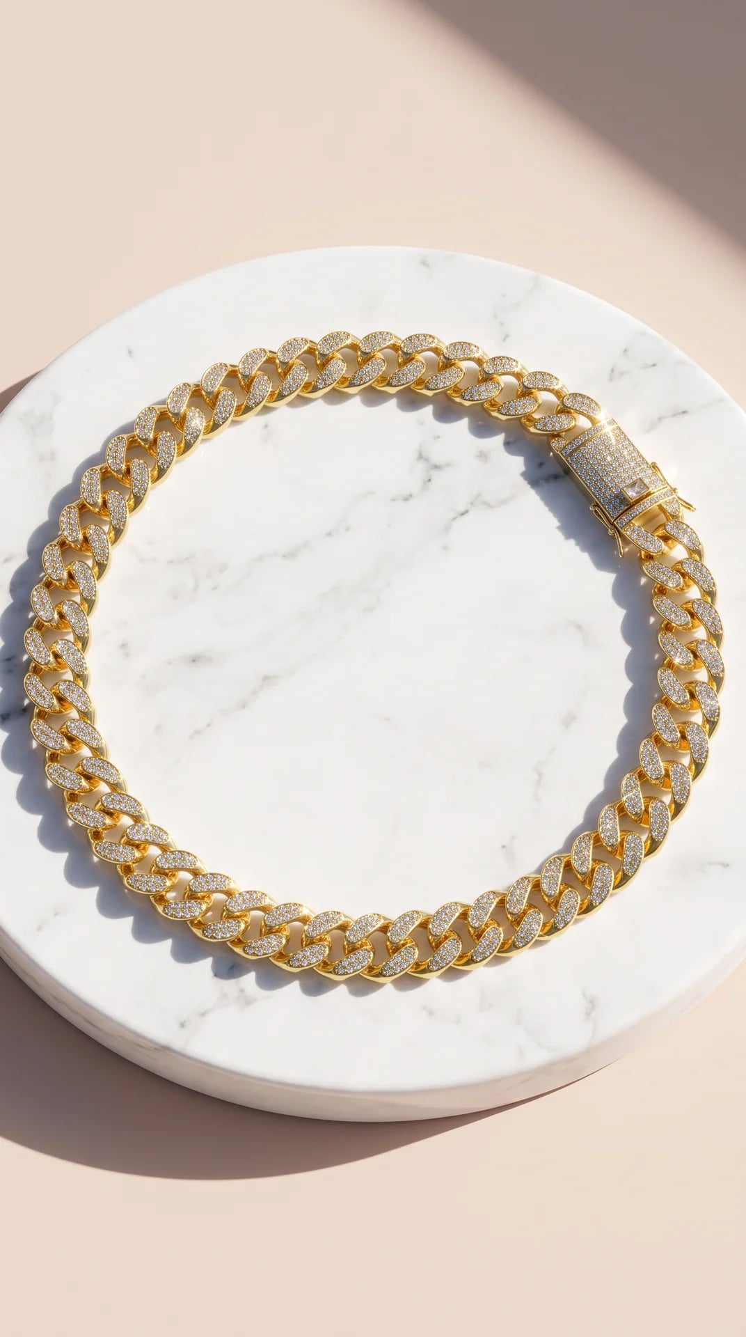 Unisex Iced-Out Cuban Link Chain Necklace