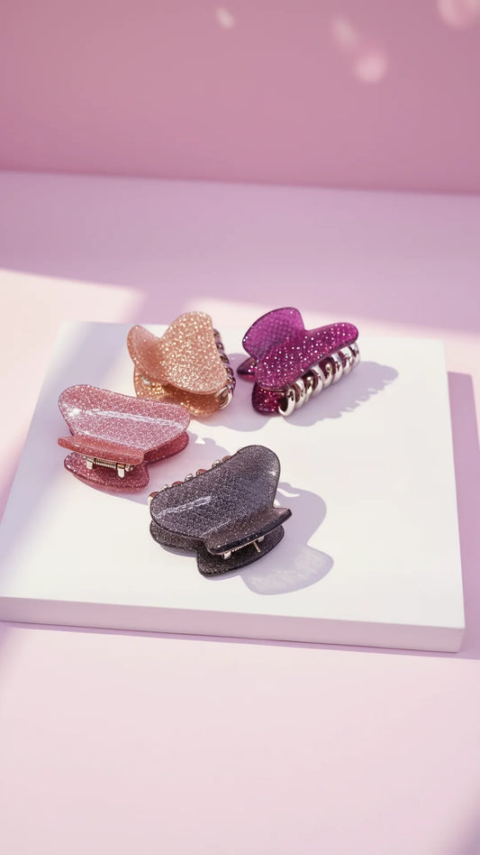 Glossy Mini Hair Clamps Pack of 12