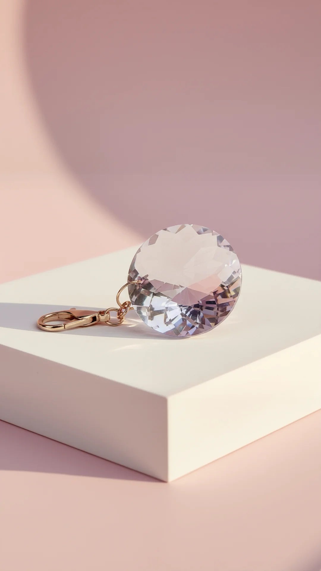 Faceted Round Crystal Keyring & Bag Charm
