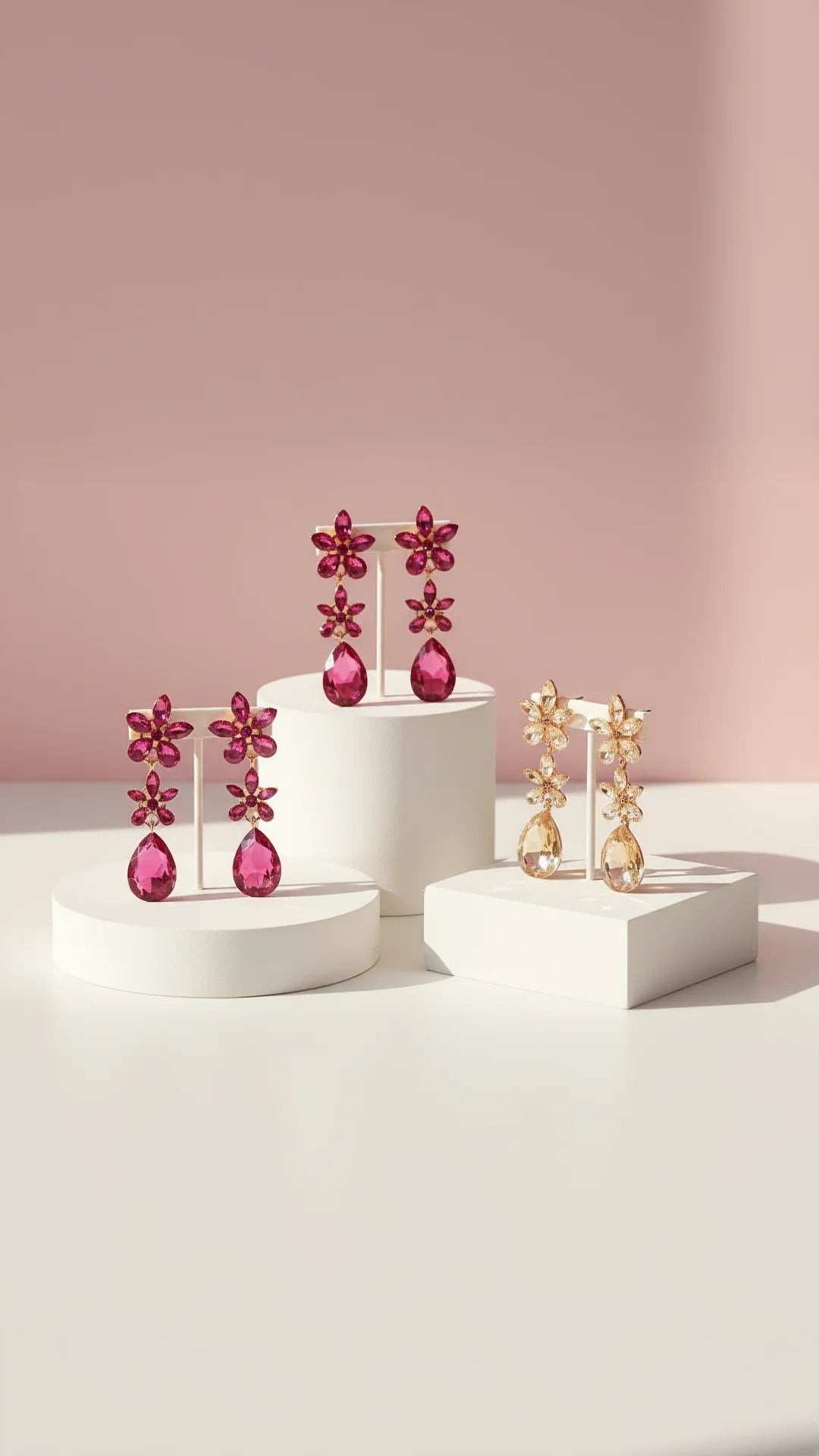 Flower Crystal Drop & Dangle Earrings