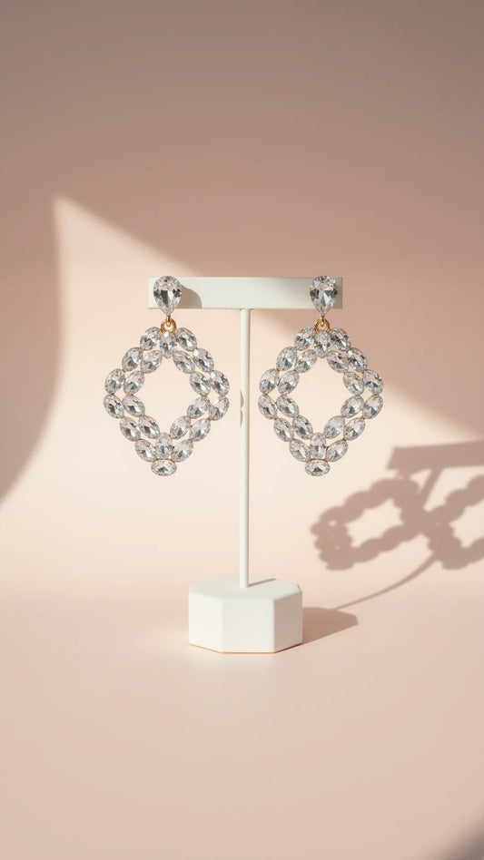 Geometric Crystal Drop & Dangle Earrings