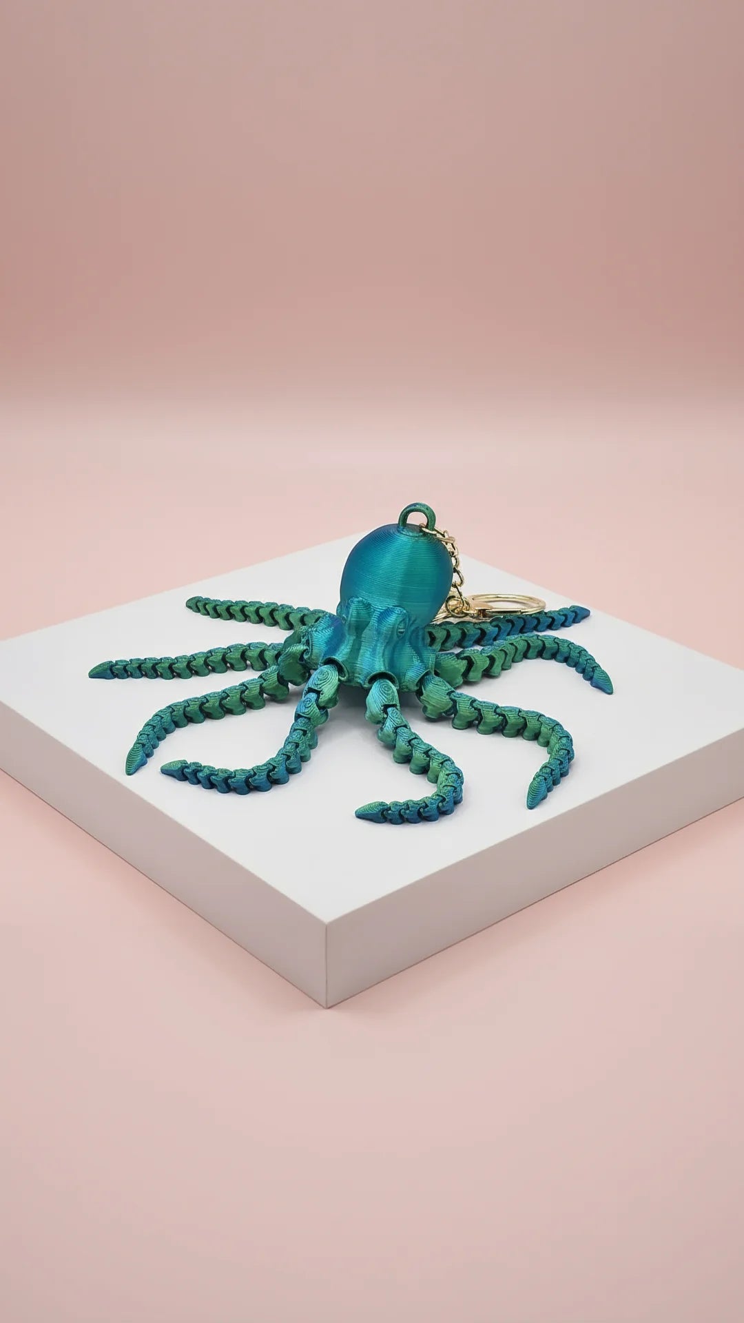 3D Printed Fantasy Octopus : Bioplastic Fidget Key Ring & Bag Charm
