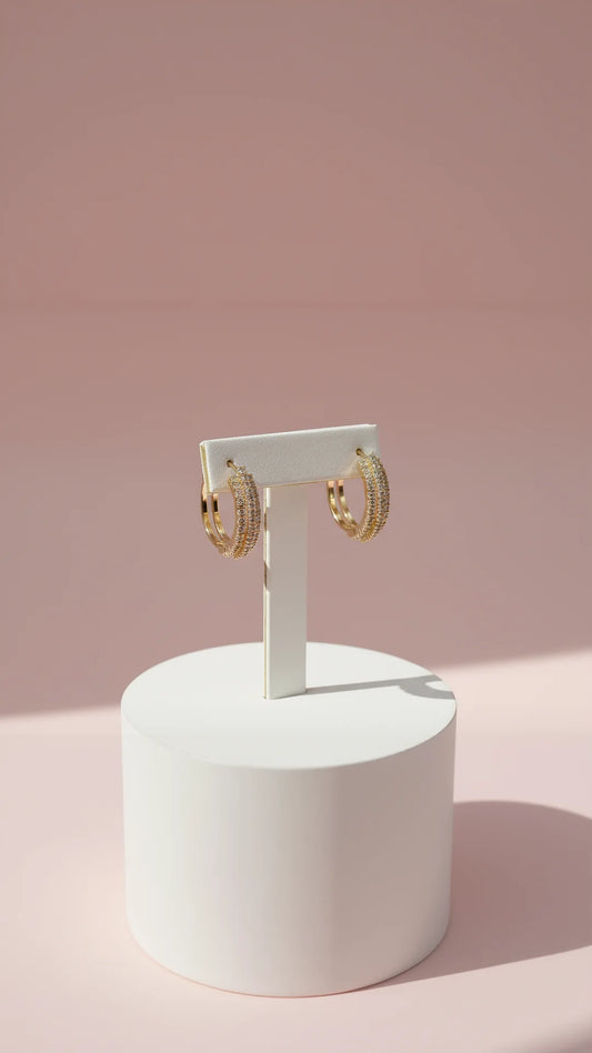 Huggie Hoop Crystal Earrings