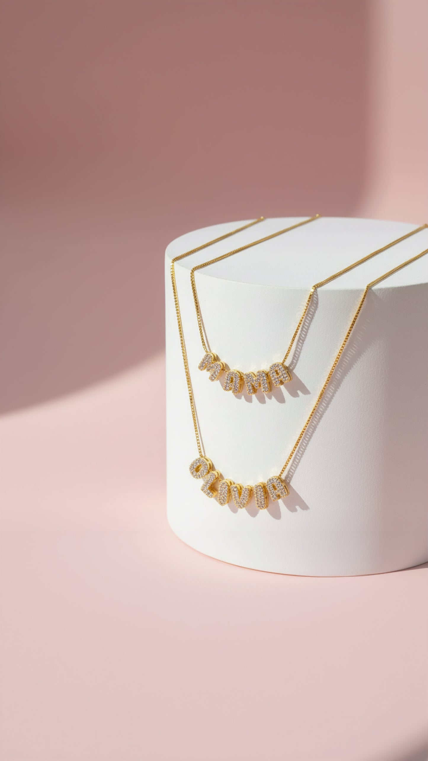 Personalised Crystal Initial Name Letter Pendant Necklace