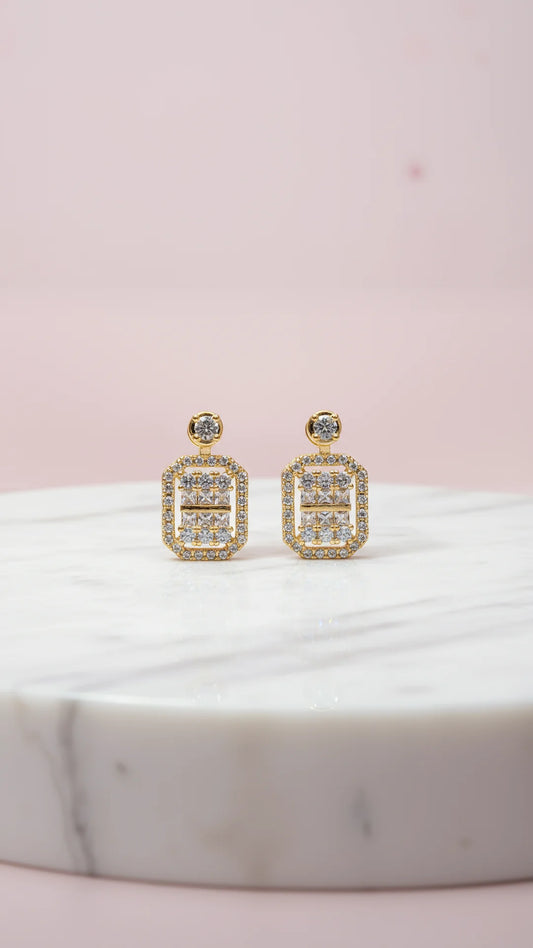 Square Cut Crystal Drop & Dangle Earrings
