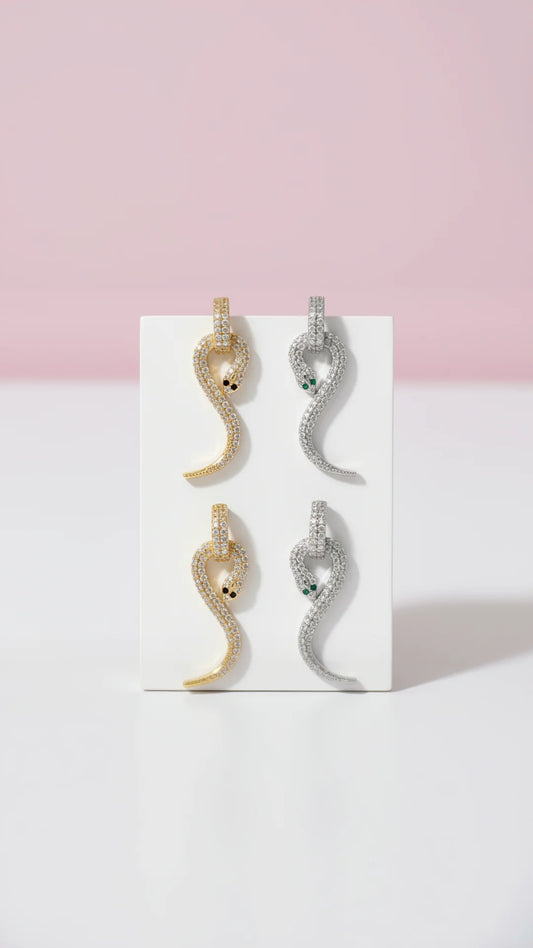 Luxe Pavé Crystal Serpent Drop & Dangle Earrings