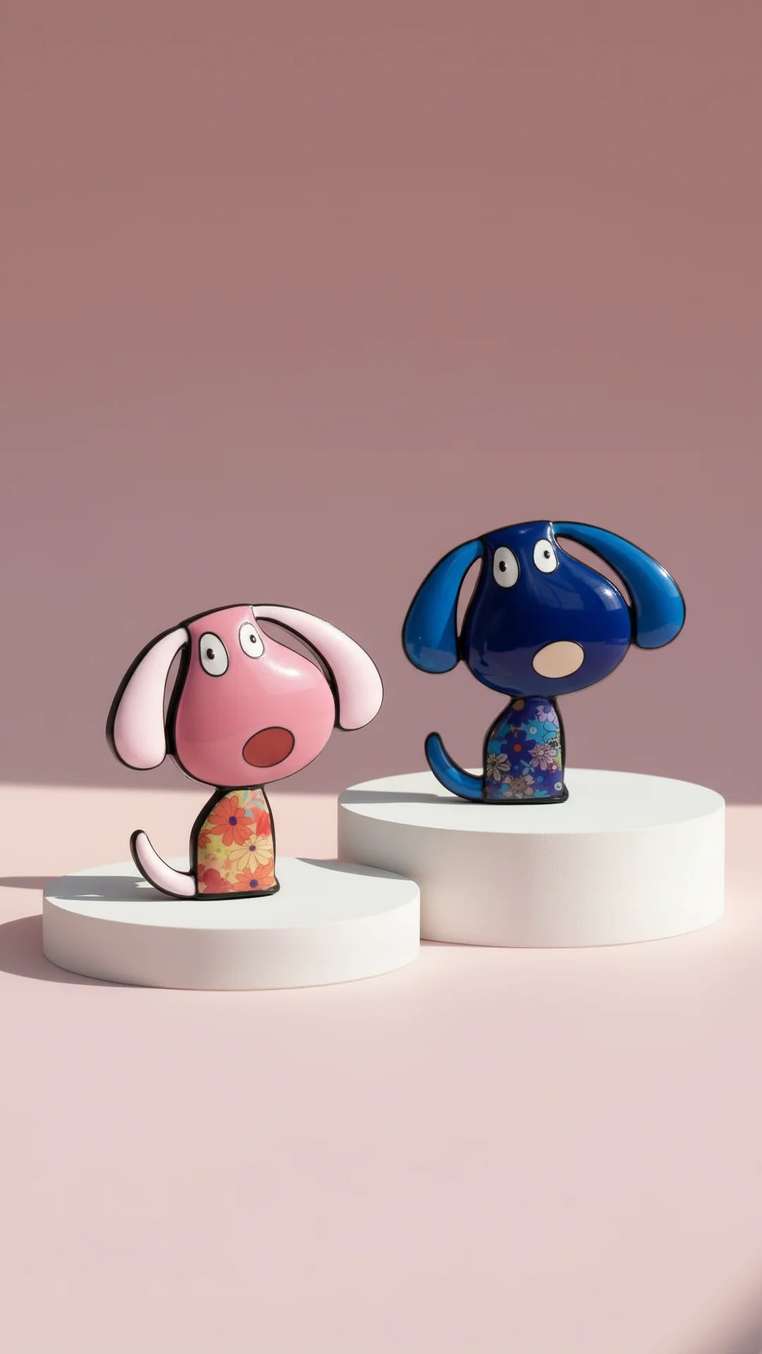 Acrylic Dog Patterned Magnetic Brooch