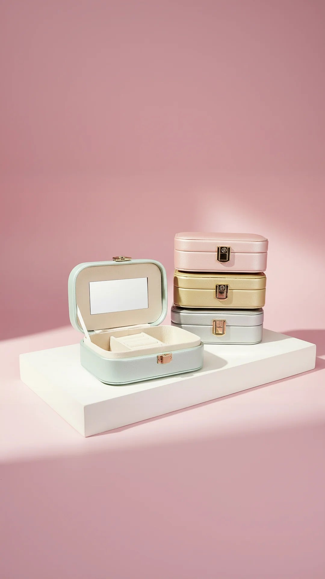 Travel Jewellery Box – Compact Trinket Organizer With Mirror