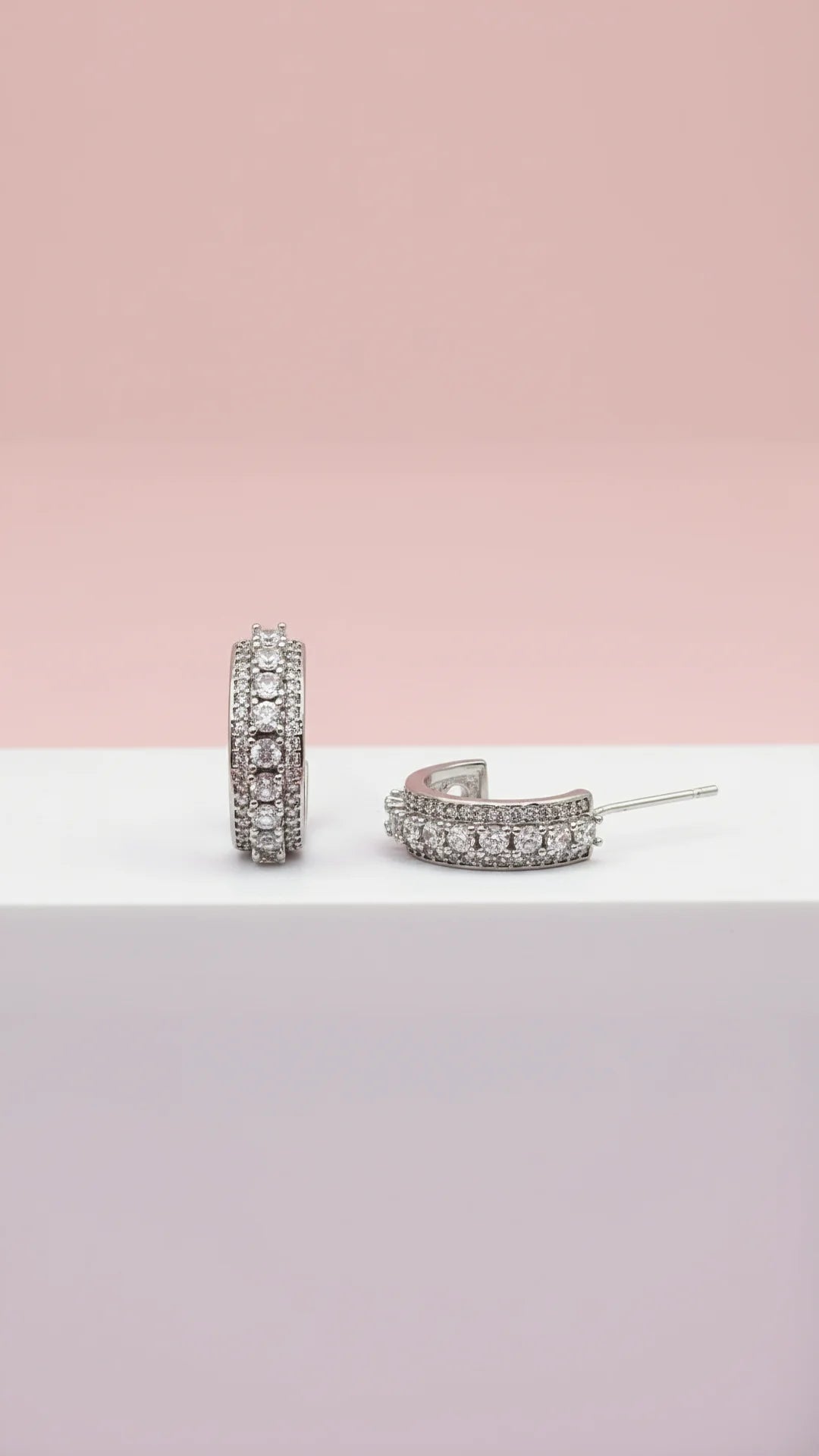 Micro Pavé Crystal Hoop Earrings